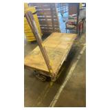 Heavy Duty Industrial Wood Platform Cart with Iron Wheels