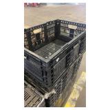 Lot of Black Plastic Vented Storage Crates