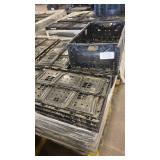 Pallet of Black Plastic Collapsible Crates