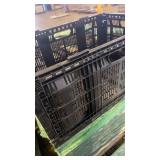 Pallet of Collapsible Black Plastic Transport Crates