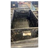 Pallet of Black Stackable Plastic Crates