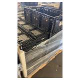 Pallet of Black Stackable Plastic Crates