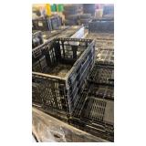 Pallet of Stackable Black Plastic Storage Crates
