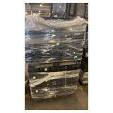Pallet of Stackable Industrial Plastic Crates and Lids