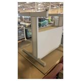 Office Desk with Two Burgundy Chairs