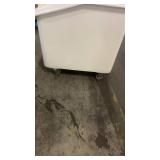Set of 3 White Commercial Utility Tubs on Casters