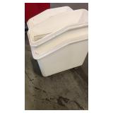 Set of 3 White Commercial Utility Tubs on Casters