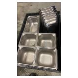 Set of Stainless Steel Food Pans and Inserts