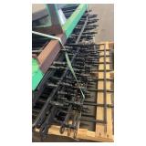 Pallet of Black Metal Fence Posts with Decorative Finials