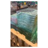 Pallet of Stackable Plastic Storage Bins and Crates