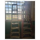 Set of 3 Werner 8 ft Fiberglass Step Ladders