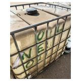 Large Plastic Industrial Tote with Metal Cage - Used Oil Storage