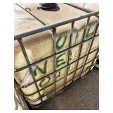Large Plastic Industrial Tote with Metal Cage - Used Oil Storage