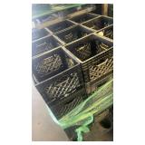 Pallet of plastic milk crates