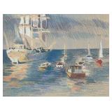Original Pastel Drawing, “Duluth Festival by Sail” by Robert Anderson