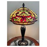 Stained Glass Table Lamp with Ornate Art Nouveau Shade
