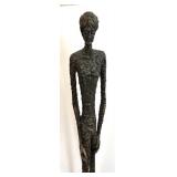 Pair of Tall Modernist Bronze-Style Abstract Figures