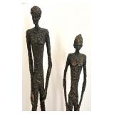 Pair of Tall Modernist Bronze-Style Abstract Figures