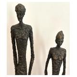 Pair of Tall Modernist Bronze-Style Abstract Figures