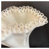 Vintage Fenton Silver Crest Fan Vase