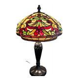 Stained Glass Table Lamp with Ornate Art Nouveau Shade