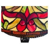 Stained Glass Table Lamp with Ornate Art Nouveau Shade