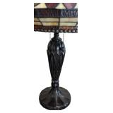 Stained Glass Table Lamp with Ornate Art Nouveau Shade