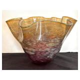 Hand-Blown Art Glass Vase Signed by Artist, 6.5 Inches Tall