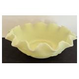 Vintage Fenton Custard Satin Persian Medallion Uranium Bowl