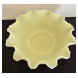 Vintage Fenton Custard Satin Persian Medallion Uranium Bowl