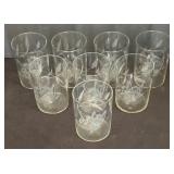 Set of Eight Vintage Butterfly Motif Glasses