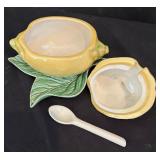 Foreside Basket Bowl and Bordallo Pinheiro Sugar Dish