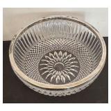 Two Gorgeous Vintage Crystal Bowls with Silver Plated Rims