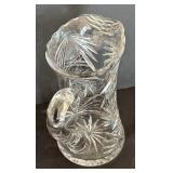 Vintage American Brilliant Cut Glass Pitcher with Five Lowball Glasses