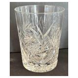 Vintage American Brilliant Cut Glass Pitcher with Five Lowball Glasses