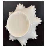 Vintage Fenton Silver Crest Ruffled Basket Bowl