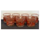 Seven Vintage Culver Tortoise Double Old Fashioned Glasses