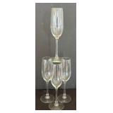 Four Fine Champagne Glass Flutes