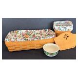 Longaberger Baskets, Bowl and Wooden Divider