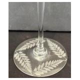 Vintage Tiffin-Franciscan Cherokee Rose Etched Tall Sherbet Saucer Dishes / Champagne Martini Stemware