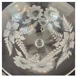 Vintage Tiffin-Franciscan Cherokee Rose Etched Tall Sherbet Saucer Dishes / Champagne Martini Stemware