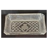 Vintage Waterford Crystal Irish Clover Butter Dish / Trinket Tray