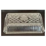 Vintage Waterford Crystal Irish Clover Butter Dish / Trinket Tray