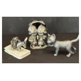 Set of 3 Miniature Fine Pewter Figurines