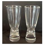 Vintage Stuben Crystal Decanter with Two Cordial Glasses