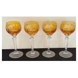 Vintage Nachtmann Traube Cut to Clear Crystal Decanter Set with Coordinating Sherry Glasses