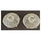 Pair of Vintage Anchor Hocking Thousand Stars and Bars Candle Holders