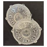 Pair of Vintage Anchor Hocking Thousand Stars and Bars Candle Holders