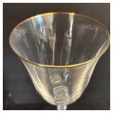 Mikasa Sonata Golden Rimmed Wine / Water Crystal Stemware