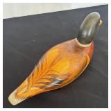Vintage Carved Wooden Duck Decoy by Fellows of Bozeman, Montana